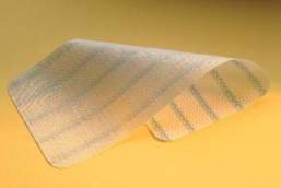 Picture of Ventral Hernia And Fascial Deficiencies Repair Mesh Procede™ Partially Absorbable Polypropylene Monofilament Encapsulated with Polydioxanone ( PDS ) / Oxidized Regenerated Cellulose (ORC) Fabric / Polydioxanone ( PDS ) 12 X 12 Inch Square Style Undyed with Blue Striping SterilePCDL1