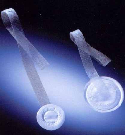 Picture of Ventral Hernia Repair Mesh Ventralex® Nonabsorbable Polypropylene Monofilament / ePTFE Mesh 3-1/5 Inch Diameter Large Circle with Strap Style White Sterile0010303