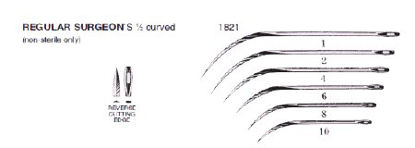 Picture of Suture Needle Anchor™ 1/2 Circle Reverse Cutting Needle Regular Surgeon's Type Size 2 Needle1821-2R