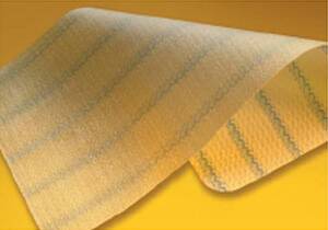 Picture of Ventral Hernia And Fascial Deficiencies Repair Mesh Procede™ Partially Absorbable Polypropylene Monofilament Encapsulated with Polydioxanone ( PDS ) / Oxidized Regenerated Cellulose (ORC) Fabric / Polydioxanone ( PDS ) 4 X 8 Inch Rectangle Style Undyed with Blue Striping SterilePCDD1
