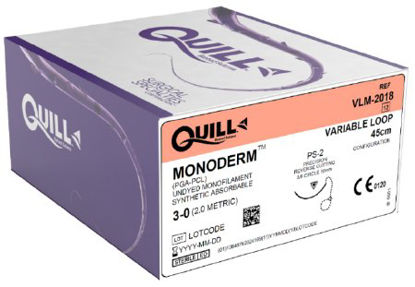 Picture of Suture without Needle Monoderm™ Polyglycolic Acid / PCL Absorbable Size 3 - 0 45 cm SutureVLM-2018