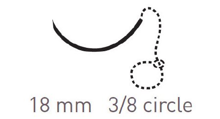 Picture of Suture with Needle Quill™ Variable Loop Device Absorbable Uncoated Violet Suture Barbed Monofilament PDO (Polydioxanone) Size 0 30 cm Suture 1-Needle 18 mm Length 3/8 Circle Diamond Point NeedleVLP-1003