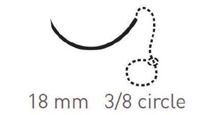Picture of Suture with Needle Quill™ Variable Loop Device Absorbable Uncoated Violet Suture Barbed Monofilament PDO (Polydioxanone) Size 0 30 cm Suture 1-Needle 18 mm Length 3/8 Circle Diamond Point NeedleVLP-1003