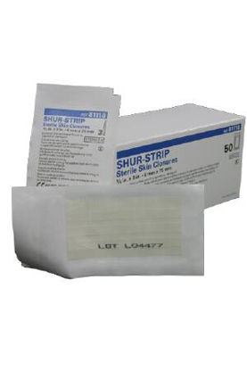 Picture of Skin Closure Strip Shur Strip® 1/2 X 4 Inch Nonwoven Material Flexible Strip WhiteDKC81121