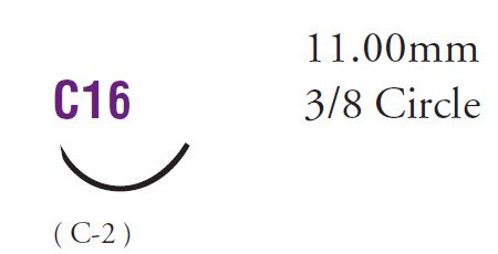 Picture of Suture with Needle LOOK® Nonabsorbable Coated Black Suture Braided Silk Size 3 - 0 18 Inch Suture 1-Needle 30 mm Length 3/8 Circle Reverse Cutting Needle795B