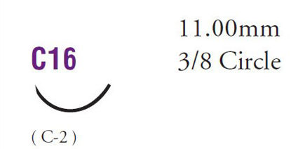 Picture of Suture with Needle LOOK® Nonabsorbable Coated Black Suture Braided Silk Size 3 - 0 18 Inch Suture 1-Needle 30 mm Length 3/8 Circle Reverse Cutting Needle795B