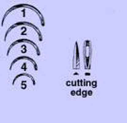 Picture of Suture Needle Anchor™ 1/2 Circle Reverse Cutting Needle Lane's Cleft Palate Type Size 3 Needle1844-3DC
