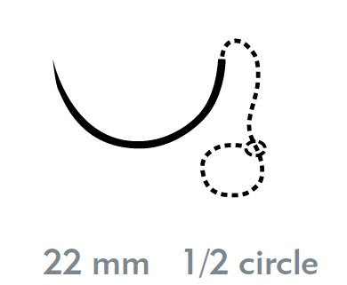 Picture of Suture with Needle Quill™ Variable Loop Device Absorbable Uncoated Violet Suture Barbed Monofilament PDO (Polydioxanone) Size 0 20 cm Suture 1-Needle 22 mm Length 1/2 Circle Taper Point NeedleVLP-1008