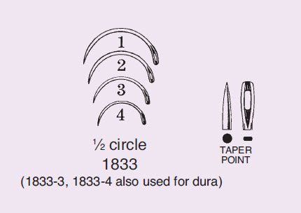 Picture of Suture Needle Anchor™ 1/2 Circle Taper Point Needle Eye Type Size 3 Needle1833-3R