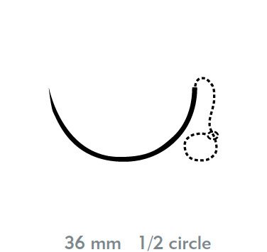 Picture of Suture with Needle Quill™ Variable Loop Device, Monoderm™ Absorbable Uncoated Undyed Suture Barbed Monofilament Polyglycolic Acid / PCL Size 0 20 cm Suture 1-Needle 36 mm Length 1/2 Circle Taper Point NeedleVLM-1024