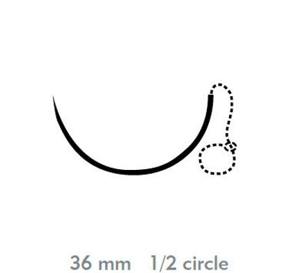 Picture of Suture with Needle Quill™ Variable Loop Device, Monoderm™ Absorbable Uncoated Undyed Suture Barbed Monofilament Polyglycolic Acid / PCL Size 0 20 cm Suture 1-Needle 36 mm Length 1/2 Circle Taper Point NeedleVLM-1024