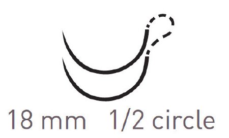 Picture of Suture with Needle Quill™ Knotless Tissue-Closure Device, Monoderm™ Absorbable Coated Undyed Suture Barbed Monofilament Polyglycolic Acid / PCL Size 2 - 0 16 cm Suture Double-Armed 18 mm Length 1/2 Circle Taper Point NeedleRS-1000Q
