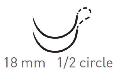 Picture of Suture with Needle Quill™ Knotless Tissue-Closure Device, Monoderm™ Absorbable Coated Undyed Suture Barbed Monofilament Polyglycolic Acid / PCL Size 2 - 0 16 cm Suture Double-Armed 18 mm Length 1/2 Circle Taper Point NeedleRS-1000Q