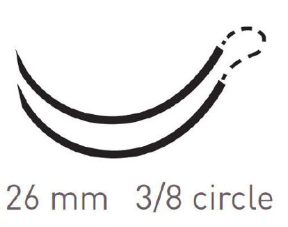 Picture of Suture with Needle Quill™ Knotless Tissue-Closure Device, Monoderm™ Absorbable Coated Undyed Suture Barbed Monofilament Polyglycolic Acid / PCL Size 0 7 cm Suture Double-Armed 26 mm Length 3/8 Circle Diamond Point NeedleYA-1010Q
