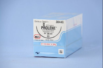 Picture of Suture with Needle Prolene™ Nonabsorbable Uncoated Blue Suture Monofilament Polypropylene Suture Size 0 24 Inch Suture 1-Needle 70 mm Length 1/2 Circle Taper Point Needle3844G