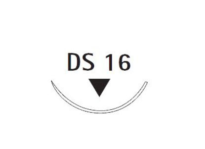 Picture of Suture with Needle Dafilon® Nonabsorbable Uncoated Blue Suture Monofilament Polyamide Size 1 75 cm Suture 1-Needle 16 mm Length 3/8 Circle Reverse Cutting NeedleC0935123