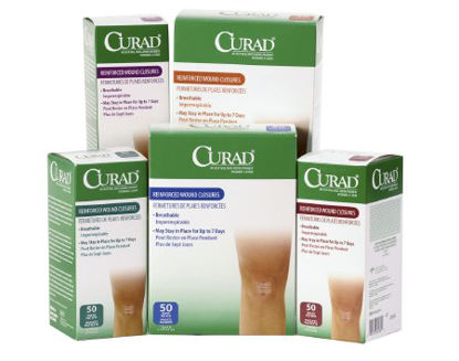 Picture of Skin Closure Strip Medi-Strips® 1 X 5 Inch Nonwoven Material Reinforced Strip WhiteNON250501