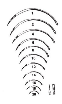 Picture of Suture Needle Cincinnati Surgical 3/8 Circle Cutting Edge Needle Cutting Edge Type Size 2 Needle08822-2