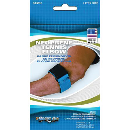 Picture of Tennis Elbow Support Sport-Aid™ One Size Fits Most D-Ring / Hook and Loop Strap Closure Strap Left or Right Arm 7 to 15 Inch Forearm Circumference BlueSA9032 BLU UN