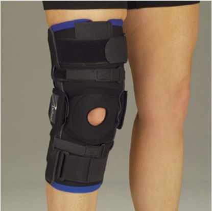 Picture of Knee Brace Warrior® Regular Small D-Ring / Hook and Loop Strap Closure 15-1/2 to 18 Inch Thigh Circumference 16 Inch Length Left or Right Knee14611005