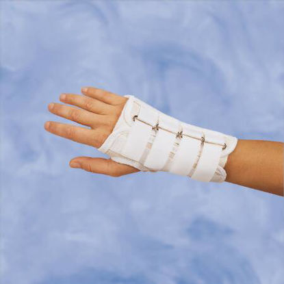 Picture of Cock-Up Wrist Brace DeRoyal® Canvas Right Hand White X-Large5059-09