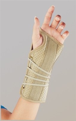 Picture of Cock-Up Wrist Brace Soft Fit Metal / Suede Right Hand Beige Large22-150LGBEG