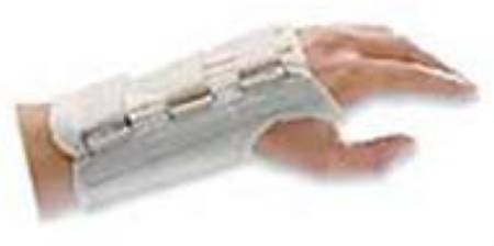 Picture of Wrist Brace Rolyan® Rolyan® D-Ring™ Firm Aluminum / Cotton Right Hand White LargeA600306