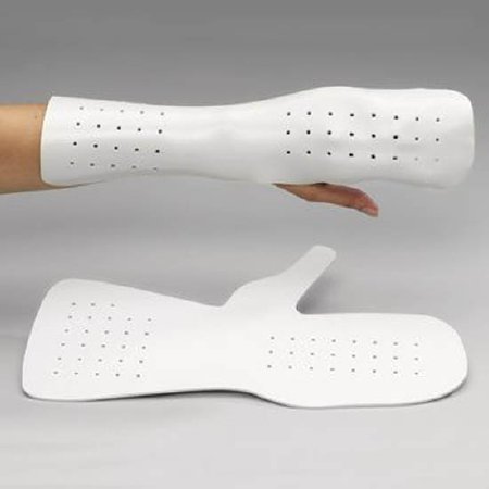 Picture of Dorsal Blocking Wrist Splint Rolyan® Pre-Cut / Solid Polyflex II® Left or Right Hand White MediumA3532