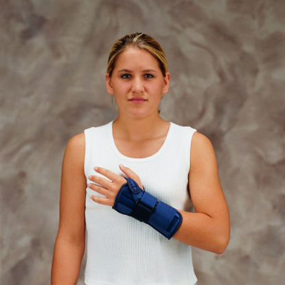 Picture of Wrist Brace DeRoyal® Metal / Tietex Right Hand Black / Blue PediatricTX9903-01