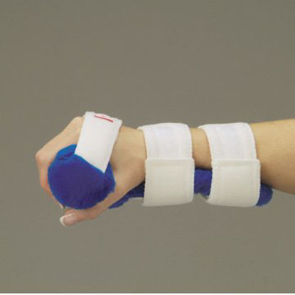Picture of Resting Hand Splint Pucci® Air-T Inflatable Fleece Right Hand Blue / White One Size Fits Most405R