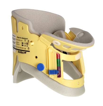 Picture of Extrication Cervical Collar with Headwedge Ambu® Perfit ACE™ Preformed Adult One Size Fits Most One-Piece / Trachea Opening Adjustable Height Adjustable Neck Circumference000281152