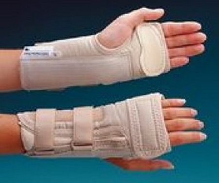 Picture of Wrist Brace Rolyan® D-Ring™ with MCP Support Aluminum / Polyester / Cotton / Foam / Polyester Left Hand Beige LargeA6127