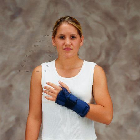 Picture of Wrist Brace DeRoyal® Metal / Tietex Left Hand Black / Blue LargeTX9903-09