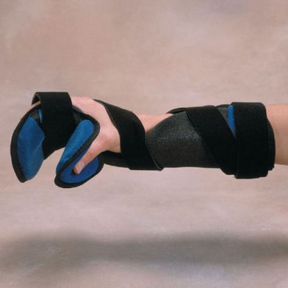 Picture of Functional Resting Hand Orthosis Roylan® Kwik-Form™ Fabric / Foam / Wire Right Hand Black / Blue Medium / LargeA812702