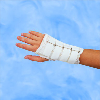 Picture of Cock-Up Wrist Brace DeRoyal® Canvas Right Hand White Large5058-04
