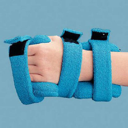 Picture of Wrist / Hand / Finger Orthosis ComfySplints™ Preformed Foam / Metal / Terry Cloth Left or Right Hand Navy Blue Small563081