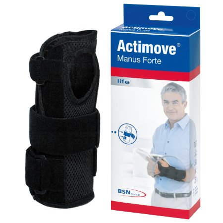 Picture of Wrist Brace Actimove® Manus Forte Aluminum Alloy / Elastane / Polyamid / Polyester / Polyurethan / Polyvinylchloride Right Hand Black X-Small7348201