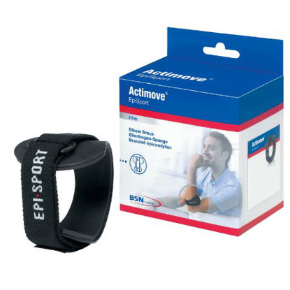 Picture of Elbow Support Actimove® EpiSport Small D-Ring / Hook and Loop Closure Strap Left or Right Forearm 9 to 10 Inch Forearm Circumference Black7347006