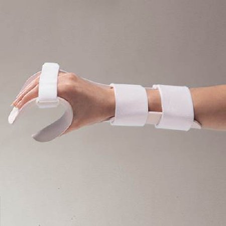 Picture of Functional Position Hand Splint with Strap Kit Rolyan® Deluxe Preformed Thermoplastic Left Hand White Small70831202