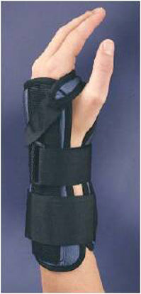 Picture of Wrist / Forearm Brace Cinch-Lock™ Aluminum / Foam / Nylon / Plastic / Polyester Right Hand Black X-Small08145421
