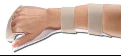 Picture of Resting Pan Mitt Hand Splint AliMed® Deluxe Thermoplastic Right Hand White Medium5818