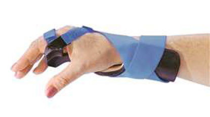 Picture of Ulnar Deviation Wrist Splint Alimed® Long Right Hand Black / Blue Small5209/NA/RS
