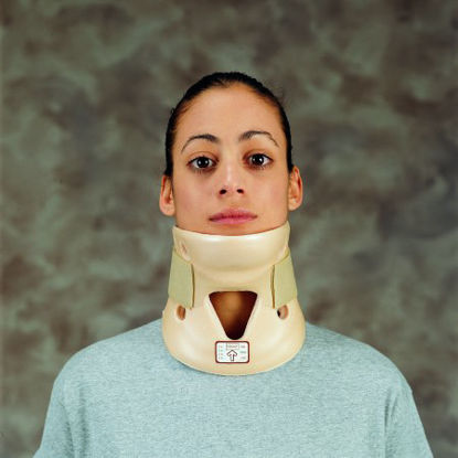 Picture of Rigid Cervical Collar DeRoyal® Preformed Adult Medium Two-Piece / Trachea Opening 3-1/4 Inch Height 13 to 16 Inch Neck Circumference1034-12