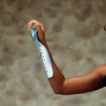 Picture of Colles' Wrist / Forearm Splint DeRoyal® Padded Aluminum / Foam Right Hand Beige / Blue Child Size9101-52