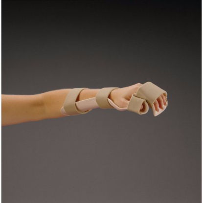 Picture of Resting Pan Mitt Hand / Wrist Splint with Strapping Rolyan® Preformed Thermoplastic Right Hand White MediumA7644