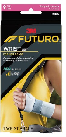 Picture of Wrist Support Futuro™ For Her Aluminum / Nylon / Polyester / Polyurethane / Spandex / Silicone Left Hand Gray One Size Fits Most95345ENR