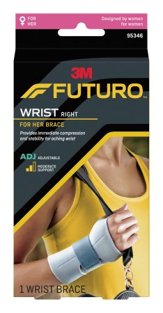Picture of Wrist Support Futuro™ For Her Aluminum / Nylon / Polyester / Polyurethane / Spandex / Silicone Right Hand Gray One Size Fits Most95346ENR
